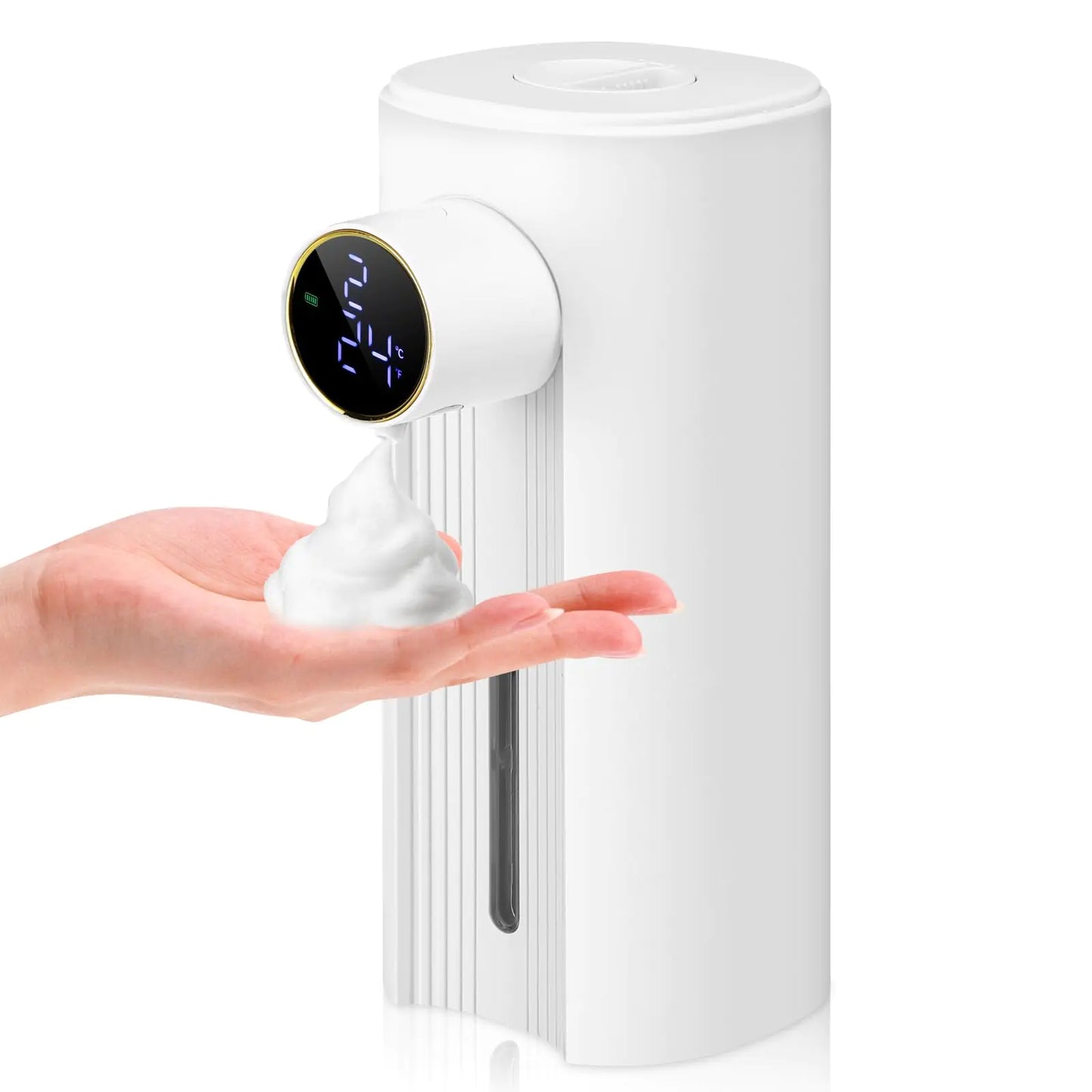 Automatic Soap Dispenser Foam Bathroom: White Plastic Rechargeable Modern Touchless Countertop 5 Adjustable Auto Smart Electric Foaming Soap Dispenser - Kitchen - Hand Dish Lotion Couple Kids
