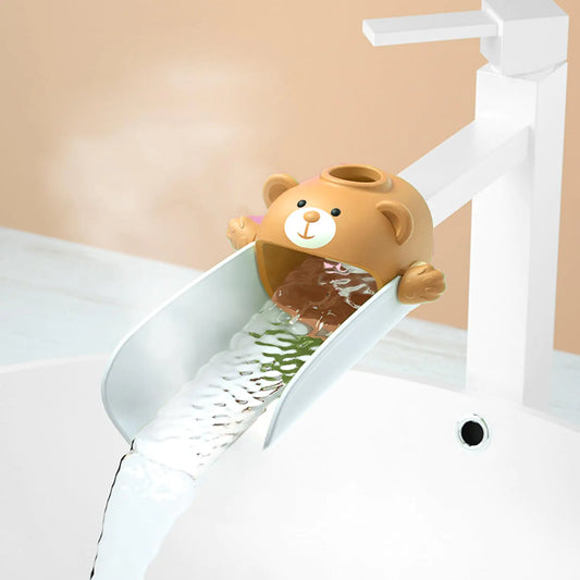 OLEWELL Faucet Extender Temperature Sensitive for Toddlers Silicone Sink Extender for Toddlers Faucet Extender for Babies Kids Children Brown